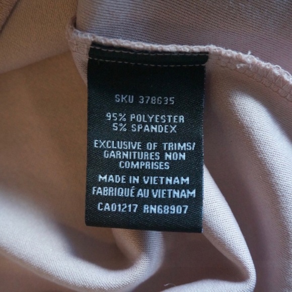 LE CHATEAU | NWT Women’s Glitter Asymmetrical Hem Mini Dress Champagne Pink XXS - Picture 6 of 7